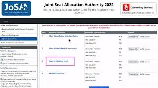 State of eligibility proof | Josaa counselling 2022 | document verification | #josaa #jeemain #jee