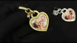 Heartfelt Love Custom Photo Heart Pendant   35mm