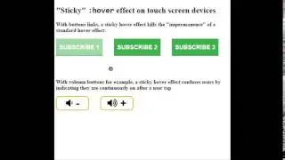 Sticky hover effect on touch screen devices