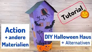 DIY - Deko Halloween Haus basteln - Tutorial - mit Action u. anderen Materialien + Alternative