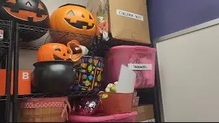 Josh fixed the prize machine and it's time for fall classroom props!