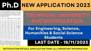 PhD Admission Notification 2023