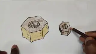 How to draw nut  - Drawing tutorials for beginners (Tools Picture for kids and children)