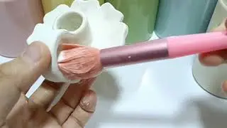 Making a Ceramic Flower Candle Holder 🌸 | Part 2: Finishing & Painting