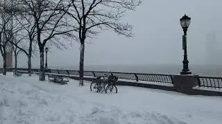 Downtown Manhattan, Heavy Snow ❄️ Blizzard, New Jersey,  Oculus,  World Trade Center, 4k 60fps 2022