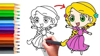 How To Draw Princess Rapunzel ? from Tangled step by step