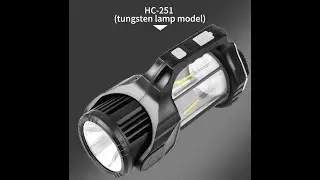 Multifunction Hand Lamp Rotatable Lamp Holder Flashlight Red Warning Light Handlight Outdoor Camping