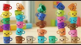 Nineteen Little Toy Cups Stack Stack Stack | Kids Songs & Nursery Rhymes