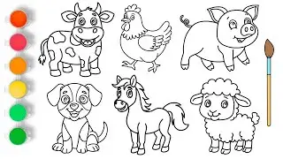 How to Draw Farm Animals For Kids | Easy Drawing Tutorial