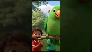 🦜 मैं तोता मैं तोता | Cute Parrot Poem for Kids | Kids Shorts Hindi #hindirhymes #shortvideo #shorts