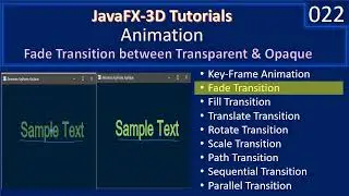 Animation | Fade Transition | JavaFx 3D Tutorials #22