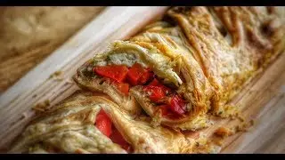 Griechische Blätterteigrolle von der Planke - deutsches Grill- und BBQ-Rezept - 0815BBQ