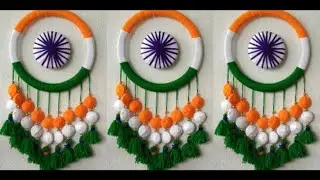 Woolen Wall Hanging Toran Craft | Wool Craft | Paper Craft ll Indian Flag Handmade Tiranga By Hand