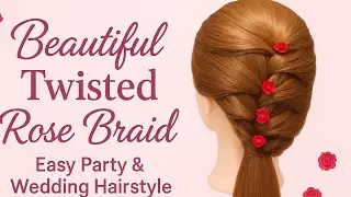 ✨ Beautiful & Easy Twisted Rose Braid Hairstyle 🌸 | Perfect for Party, Wedding & Festive Look 💕