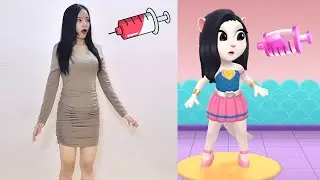 Cute Girl Imitate Angela Inject - My Talking Angela 2 In Real Life
