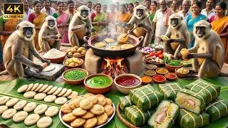 बंदर पारंपरिक करी पका रहे हैं | The monkeys are cooking traditional curry!