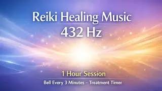 Reiki Healing Music 432 Hz &ndash; 1 Hour Session | Bell Every 3 Minutes | Timer for Treatments
