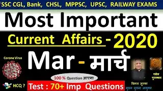 Current affairs : March 2020 | Important current affairs 2020 |  latest current affairs Quiz