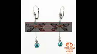1005003454180677 Elegant Personalized Carved Dragonfly Earrings Seven colored gems Hook