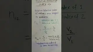 relative Refractive Index #physics