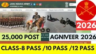 INDIAN ARMY AGNIVEER 2026 For Nagaland| Assam| Meghalaya| Mizoram| Manipur| Tripura| Arunachal