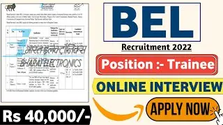 BEL Recruitment 2022 | Job Vacancy 2022 | BEL Jobs 2022 | BEL Vacancy 2022 | PSU Jobs | Latest Jobs