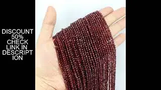 Natural Faceted Red Garnet Tiny Seed Small Loose Round Beads 2/3/4MM For Jewelry Making DIY Bracelet