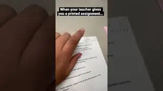 When your teacher gives you a printed assignment&hellip; #shorts