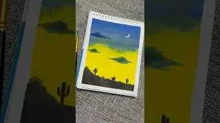 Easy desert painting 🌵 #colors #painting