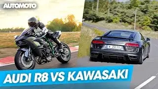 Défi : Kawasaki Ninja H2R (326ch) vs Audi R8 V10 (525ch)