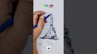 Lighthouse Sketch in 10 Seconds ✏️ | SSM Art #shorts