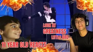 LITTLE BROTHER REACTS TO MICHALE JACKSON 'Billie Jean' Live Performance (2001)