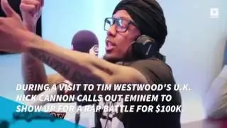 Nick Cannon Challenges Rival Eminem to $100,000 Rap Battle