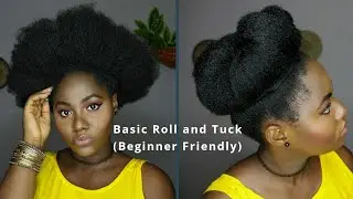Roll and tuck on 4C hair|AfriZiny|Beginner Friendly