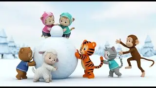 Teddy Lost in Snow?! ❄️ Cute Baby Animals Chase Adventure! 🐻🦁🐐🐒🐱 3D Fun Poem for Kids ✨