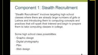 Beyond Marketing to Stealth Recruitment: Creating ICT Pathways and Work for Underrepresented Groups