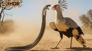 Terrifying Clash | Secretary Bird Attacks the King Cobra