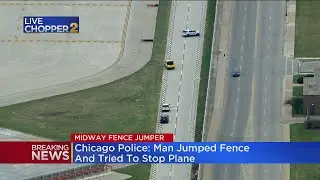 Man jumps fence, tries to stop plane Midway International Airport