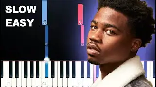Roddy Ricch - The Box (SLOW EASY PIANO TUTORIAL)