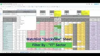 Stock Watchlist: Google Sheets Template Demo - Explore NASDAQ 100 & S&P 100 Insights