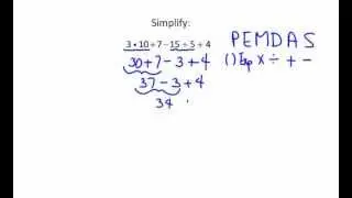 Order of Operations Involving Whole Numbers