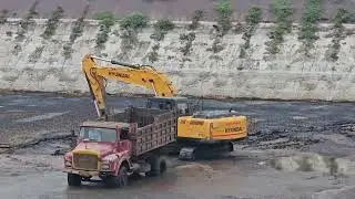 working in sludge dam