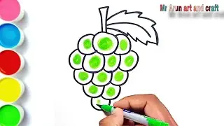 Simple Grape Drawing for Kids 🍇🖌️