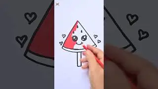 How to Draw Watermelon Ice Cream - Step by Step For Kids #drawing