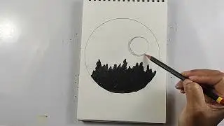 Pencil Drawing Art Maintains and Moon Beautiful Drawing