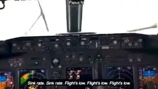 Cockpit view Air Niugini Flight 73 Crash-Landing on Water