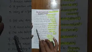 One word Substitution English Grammar