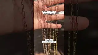 2mm solid gold paperclip chains in yellow,rose and white gold #jewelry #necklace