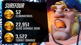 When Surefour switch Hanzo as Torbjorn! 52 elims! [ Overwatch Season 30 Top 500 ]