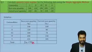 Ex 5 1 Q 8 To Q 10 Quantity Index No: MATHEMATICS 2 - SYJC (CHAPTER 5 INDEX NUMBERS)